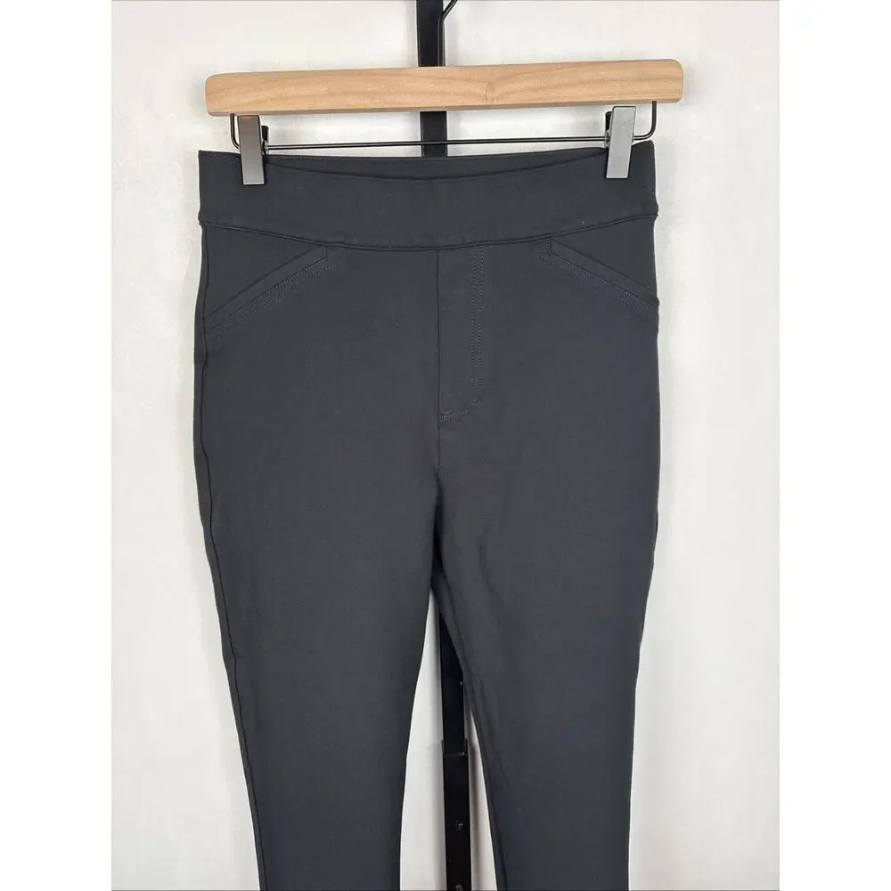 Spanx The Perfect Pant Ankle Sz Small Tall Back Seam Black Ponte Pull On Stretch - Picture 4 of 11